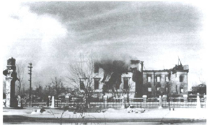 The view of Voronezh University’s main building blown up by retreating Fascist forces